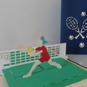 Partida de Tênis - 3D - Cartão Pop-up - Dia dos Pais - Aniversário - Aposentadoria (sku125)