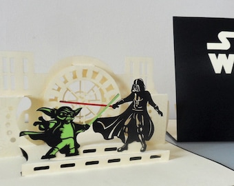 Star Wars - Yoda - Darth Vader - Death Star- 3D - Pop up Card -Fathers day-  Children - Birthday - (sku181)