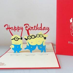 3D-pop-upkaart Minions Happy Birthday (sku174)