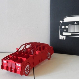 Cartão pop-up 3D Rolls-Royce Car - Dia dos Pais - Aniversário - Parabéns - Carro Novo - Teste de Direção (sku109)