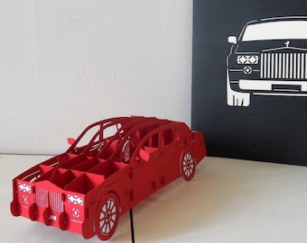 Rolls-Royce Car 3d Pop up Card -Fathers day - Birthday- Congratulations- Blank-New Car-Driving Test (sku109)