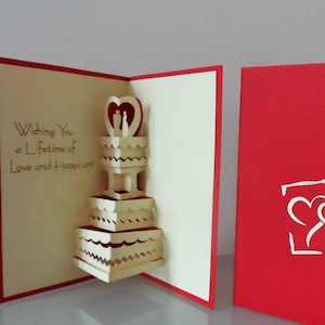 Gâteau de mariage - Carte pop-up 3D (sku058)