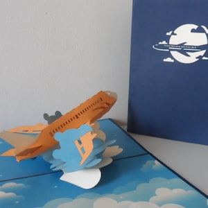 Aeronave - Jato - Avião - Voar - Voo - Piloto - 3D - Cartão Pop-up - Dia dos Pais - Boa Viagem - Aniversário - Feriados - Aposentadoria - (sku167)