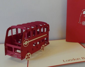 London Bus - 3D Pop up Card -Fathers day - Birthday-Bon Voyage-Blank (sku132)