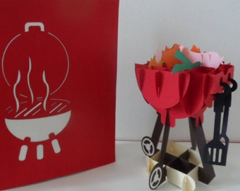 BBQ time! -3D Pop up Card -  Fathers Day- Birthday- Retirement (SKU152)