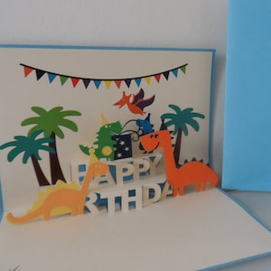 Dinossauros Feliz Aniversário - 3D - Cartão Pop up - Aniversário (sku128)