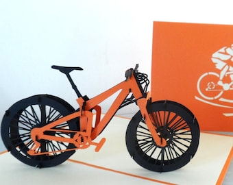 Mountain Bike -Trail Riding- 3D - Pop up Card - Birthday- Congratulations -(sku037)