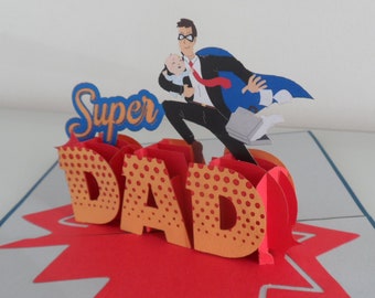 Super Dad 3d - Pop up Card -Fathers Day- Birthday (sku011)