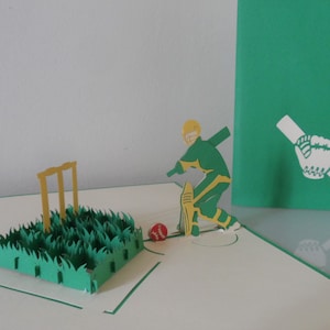 Críquete - Batedor - Rebatedor - 3D - Cartão Pop-up - Dia dos Pais - Aniversário - Aposentadoria (sku160)