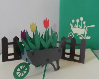 Gardening Time 3D - Pop up Card - Mothers Day -Birthday -Retirement (sku127)