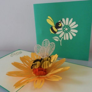 Honigbiene im Garten -3D -Pop Up Karte Vatertag -Geburtstag -Gute Besserung(SKU 041a)