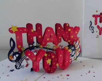 Thank you -3D - Pop up Card - (sku074)