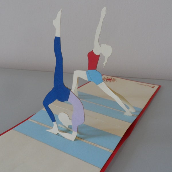 Yoga Pilates Fitness 3D - Pop up Card -Mothers Day -Happy Birthday - Get well- Good Luck (sku114)