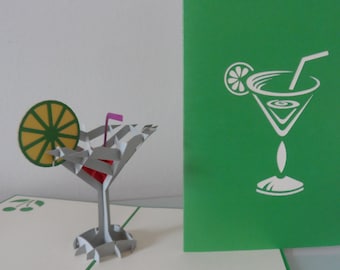 Cocktail Time -3D - Pop up Card -  Birthday- Anniversary-Hen Party- (SKU123)