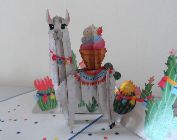 Featured listing image: Llama- 3D pop up card - Mothers Day -Birthday  (sku170)