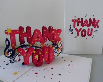 Thank you -3D - Pop up Card - (sku074)