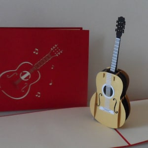 Guitar Musical Instrument - 3d Pop up Card - Birthday - Congratulations (sku022)