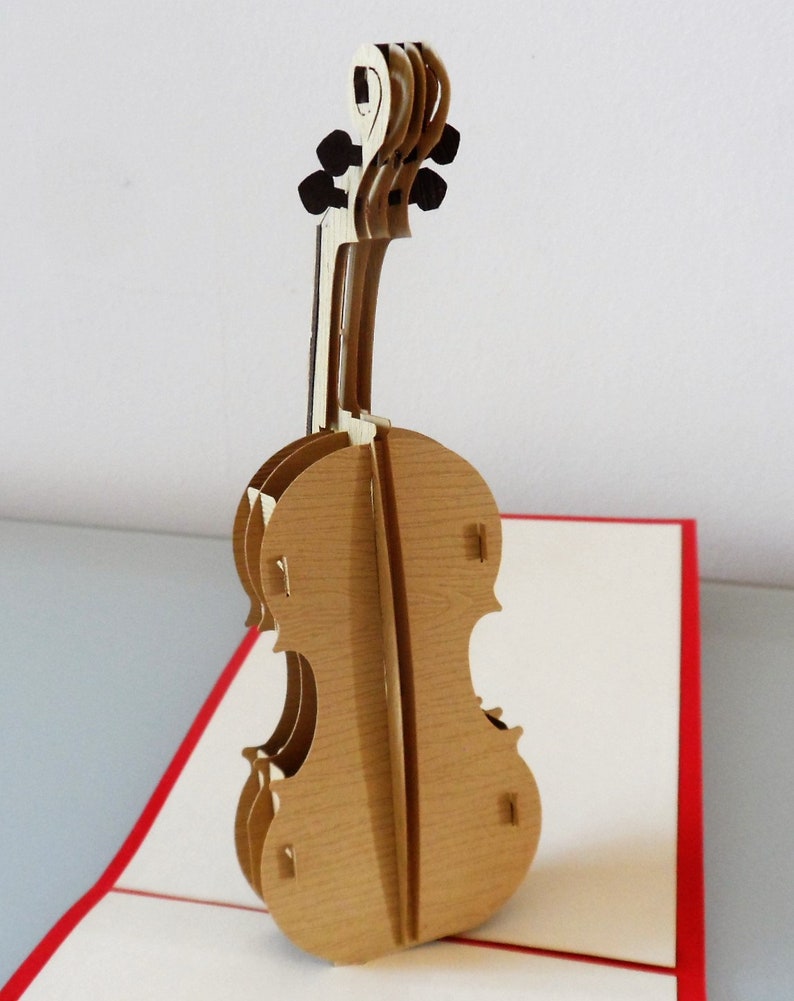 Cello Violin String Instrument 3D Pop up Card Fathers Etsy UK
