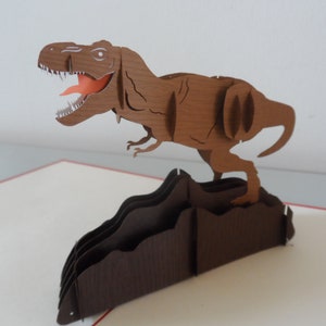 T Rex Tyrannosaurus Dinosaur 3D Pop up Card Birthday sku175b image 2