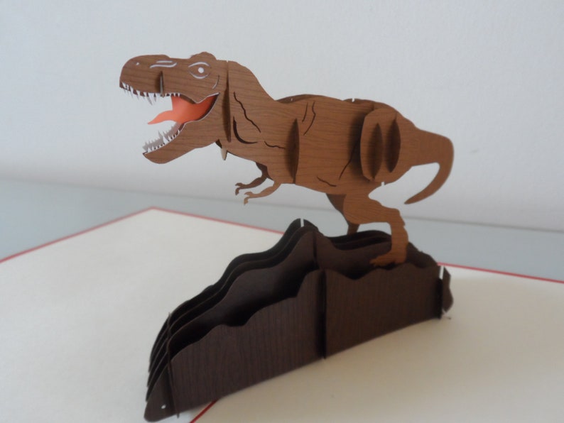 T Rex Tyrannosaurus Dinosaur 3D Pop up Card Birthday sku175b image 2