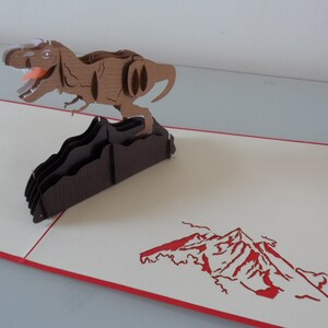 T Rex Tyrannosaurus Dinosaur 3D Pop up Card Birthday sku175b image 3