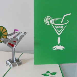 Cocktail Time -3D - Pop up Card -  Birthday- Anniversary-Hen Party- (SKU123)
