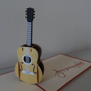 Guitar Musical Instrument 3d Pop up Card Birthday Congratulations sku022 image 2