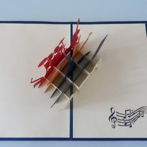 Orchestra Band Musical Instruments -3D Pop up Card - Birthday- Congratulations (sku182) image 5