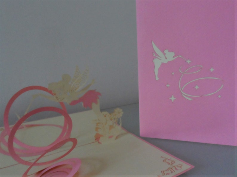 Tinker Bell Fairy 3D Pop up Card Birthday New Baby Christening sku155 image 3