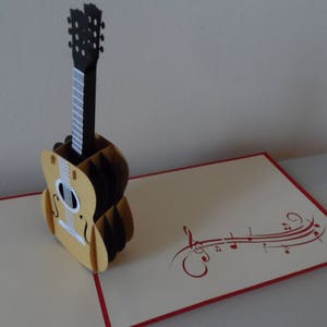Gitarre Musikinstrument 3D Pop Up Karte Vatertag Geburtstag Herzlichen Glückwunsch sku022 Bild 3