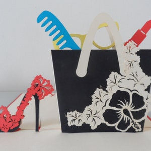 Handbag High Heels Shoes Lipstick Fashion 3D Pop up Card Birthday Hen Party Anniversary sku177 image 2