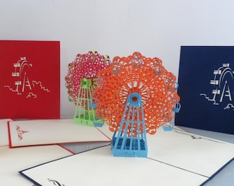 Ferris Wheel - 3D- Pop up Card - Father's day - Birthday -Wedding (sku027/060/168 )