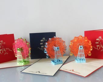 Ferris Wheel - 3D- Pop up Card - Father's day - Birthday -Wedding (sku027/060/168 )