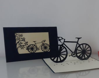 3D Pop Up Karte Fahrrad Biker - Vatertag - Geburtstag - Ruhestand (sku047)