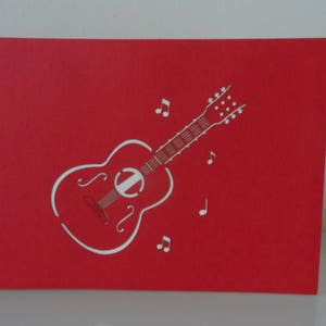 Guitar Musical Instrument 3d Pop up Card Birthday Congratulations sku022 image 4