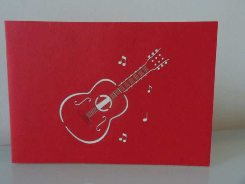 Guitar Musical Instrument 3d Pop up Card Birthday Congratulations sku022 image 4