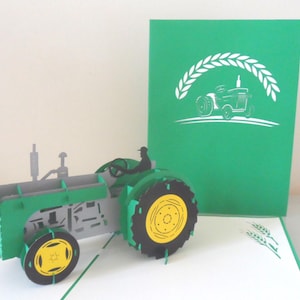 Tractor - Farm - Pop up up Card-  Birthday- retirement-  (sku136)