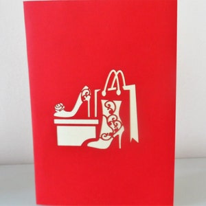 Handbag High Heels Shoes Lipstick Fashion 3D Pop up Card Birthday Hen Party Anniversary sku177 image 5
