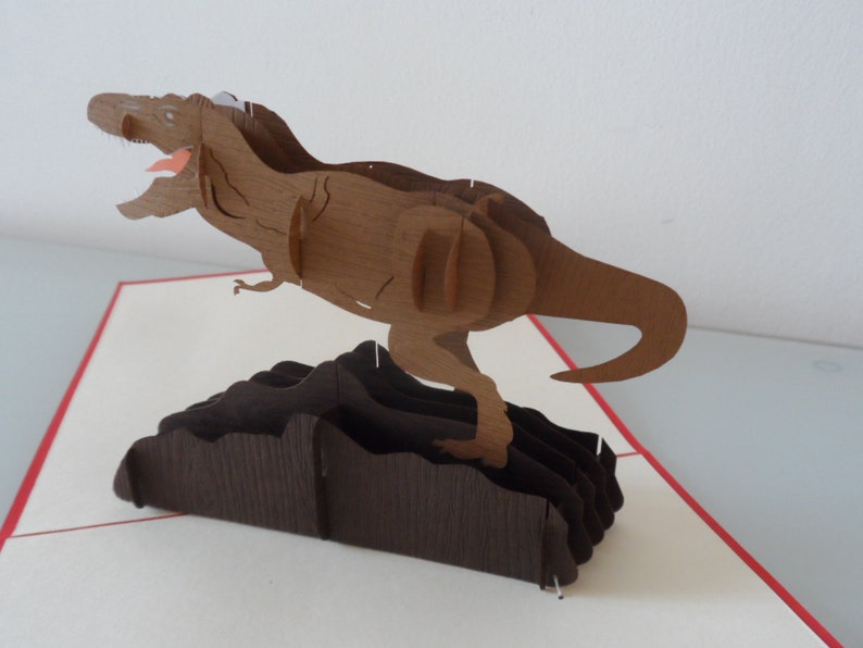 T Rex Tyrannosaurus Dinosaur 3D Pop up Card Birthday sku175b image 5
