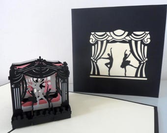 Ballet-Theatre- 3D - Pop up Card -  Birthday- Retirement (sku06a)