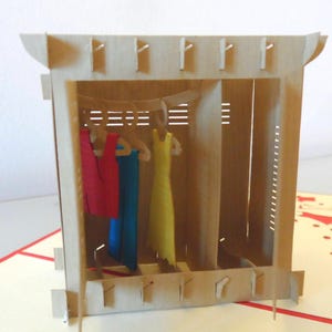 Wardrobe- Clothes-3D - Pop up Card  - New Home- Birthday  (sku116)