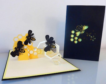 Busy Bees -3D Pop up Card Father's day - Birthday -Retirement (sku 107)