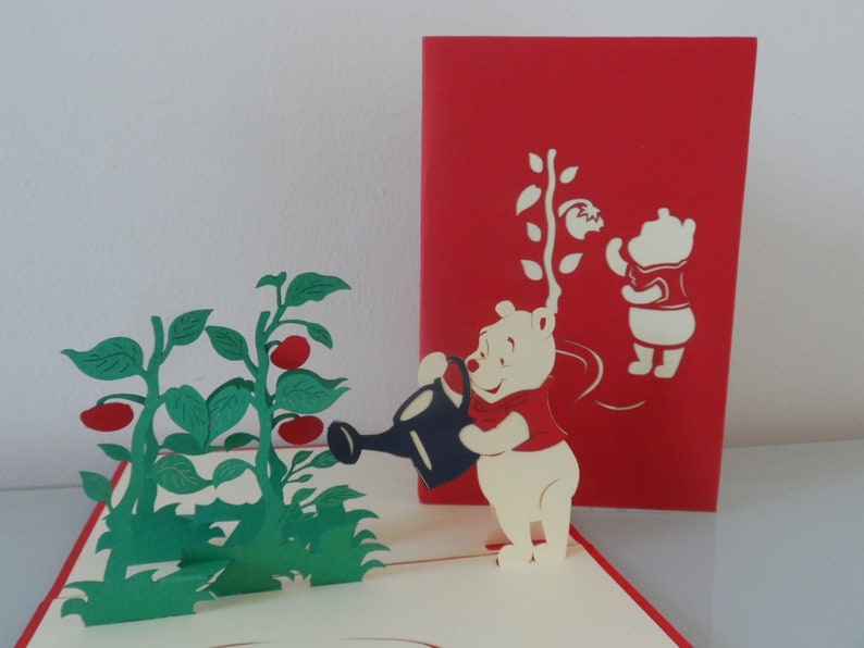 Winnie the Pooh Secret Garden 3D-Pop-up-Karte Muttertag, Geburtstag, Taufe Kinder SKU150a Bild 1