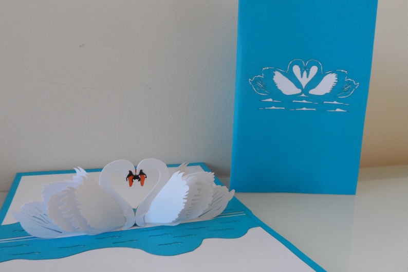 Swans - 3d Pop up Card Love Seasonal Wrap Introduction Valentines List price W Day Engagement-