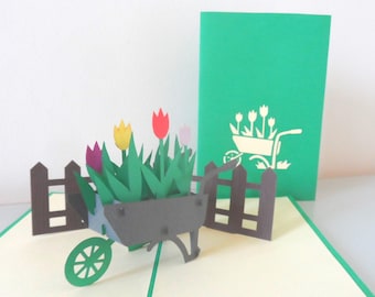 Gardening Time 3D - Pop up Card -Father's day - Birthday -Retirement (sku127)