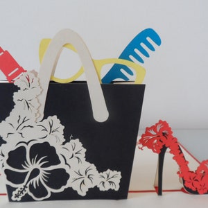 Handbag High Heels Shoes Lipstick Fashion 3D Pop up Card Birthday Hen Party Anniversary sku177 image 4