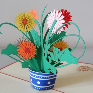 Gerbera Daisy Flower 3D Pop up Card Mothers Day Get Well Birthday sku165 image 4