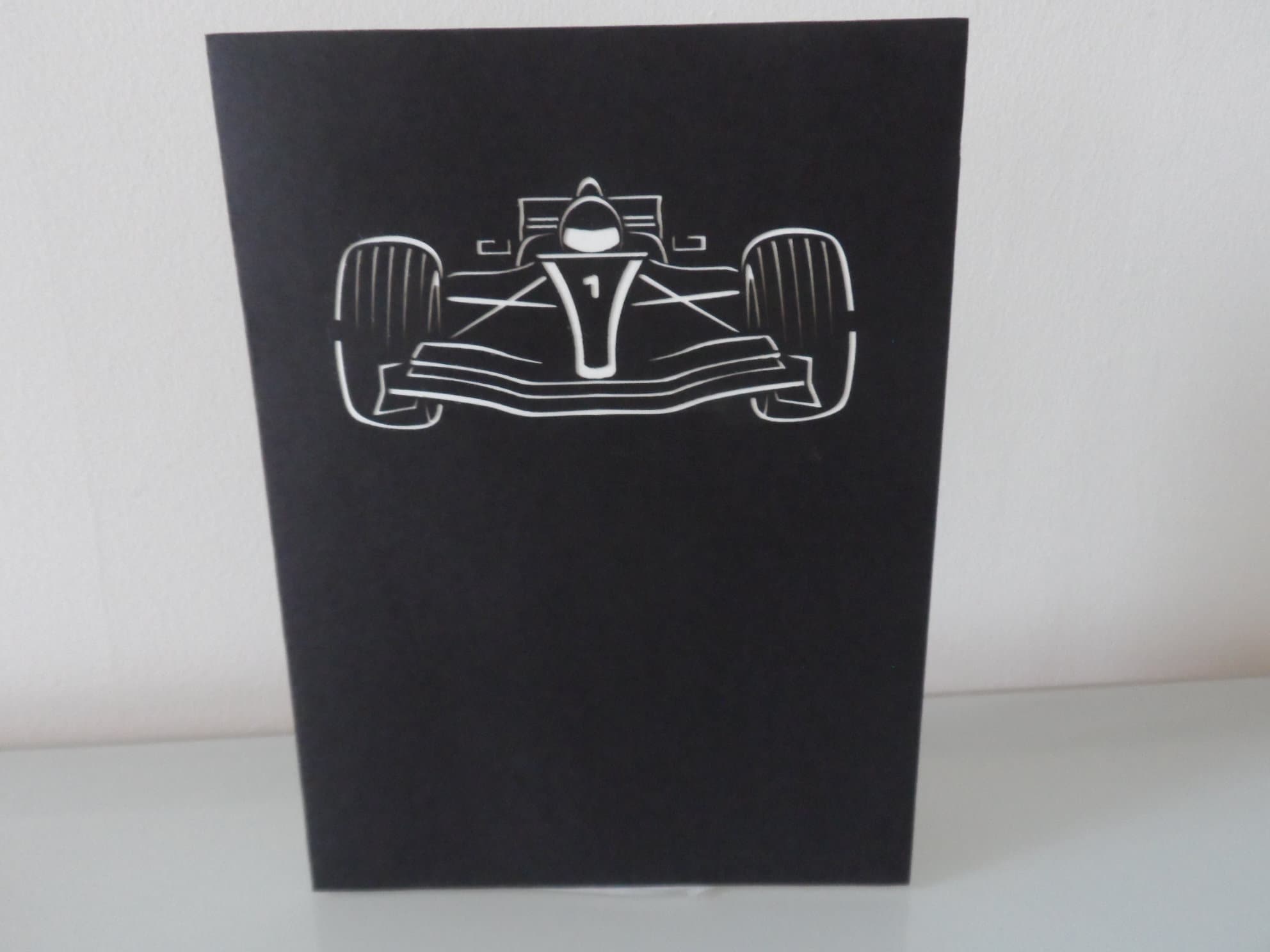 Swing, Carte De Vœux Pop Up 3D - Voitures De Course F1 - Pour Lui