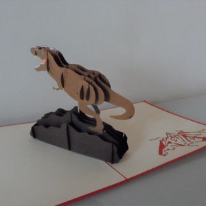 T Rex Tyrannosaurus Dinosaur 3D Pop up Card Fathers day Birthday sku175b image 2