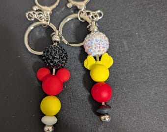 Disney Silicone Bead Keychain